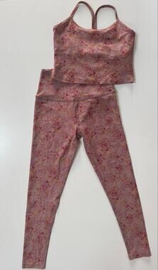 Beyond Yoga SOFTMARK RACERBACK CROPPED TANK and legging set in Meadow Floral